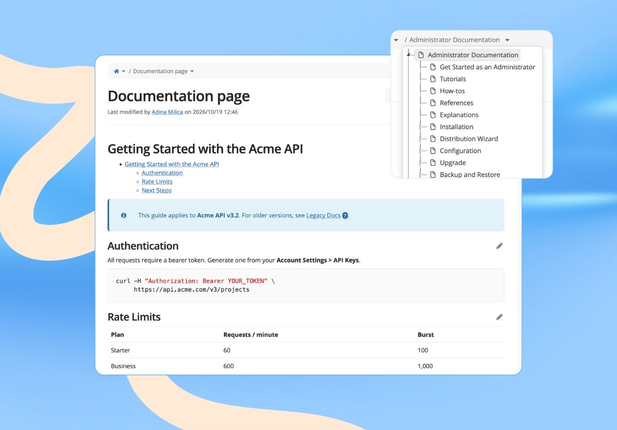 In XWiki you can document any part of your technical product or services