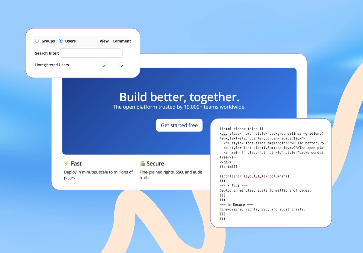 Build public websites portals and content hubs with the same powerful knowledge management capabilities that drive your internal collaboration.